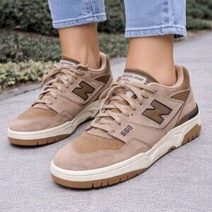 New Balance 550 Beige Suede & Leather Sneakers Mens 8 / Womens 9.5 Retro
